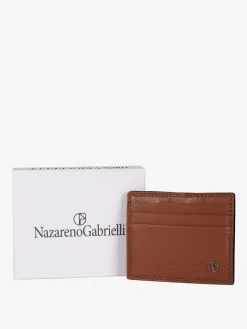 Nazareno Gabrielli Portatessere in pelle da uomo con elastico