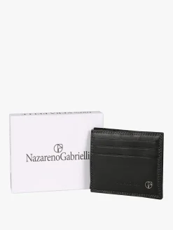 Nazareno Gabrielli Portatessere in pelle da uomo con elastico