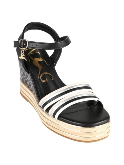 Nazareno Gabrielli Sandali donna con zeppa platform e fascetta multicolore