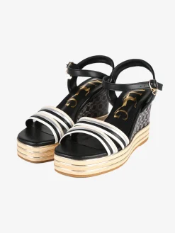 Nazareno Gabrielli Sandali donna con zeppa platform e fascetta multicolore