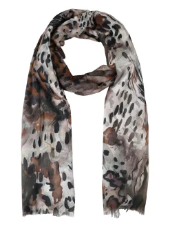 Nazareno Gabrielli Sciarpa donna leggera con stampe - taupe