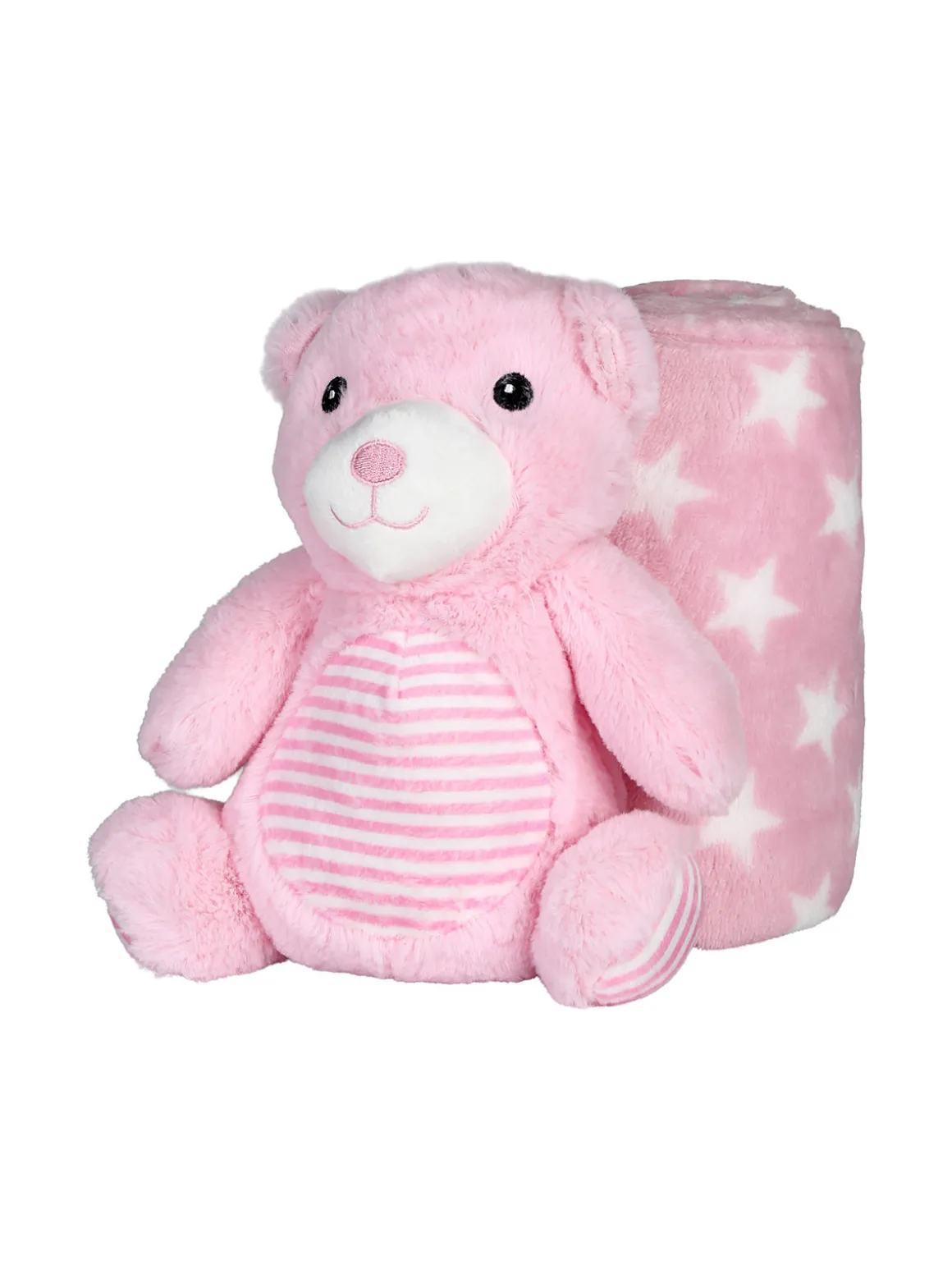 Nazareno Gabrielli Set regalo per neonati con coperta in pile e pupazzo orsetto - rosa