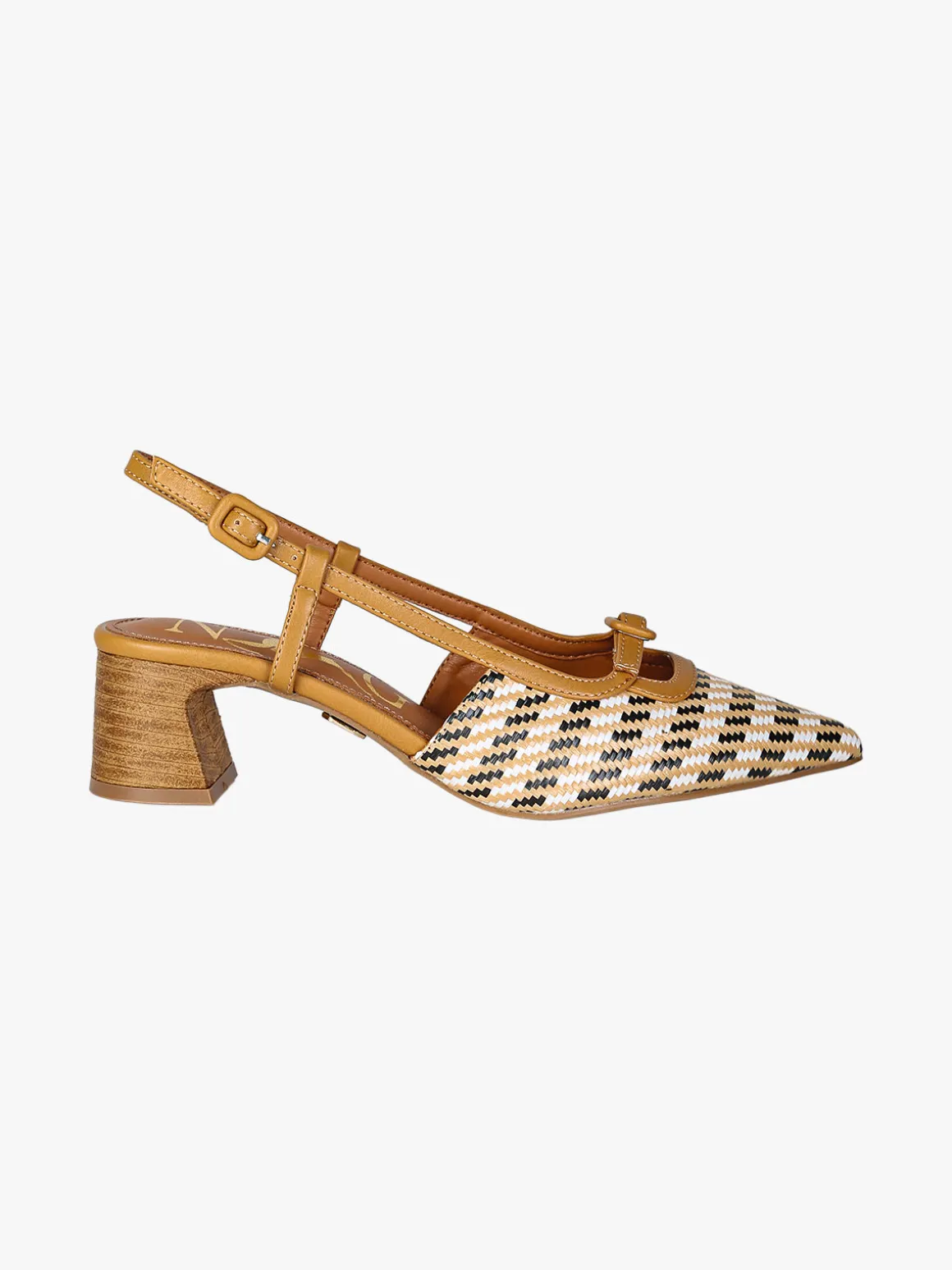 Nazareno Gabrielli Slingback donna aperte dietro con cinturino alla caviglia - cammello