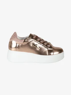 Nazareno Gabrielli Sneakers donna effetto metalizzato con zeppa
