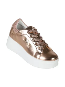 Nazareno Gabrielli Sneakers donna effetto metalizzato con zeppa