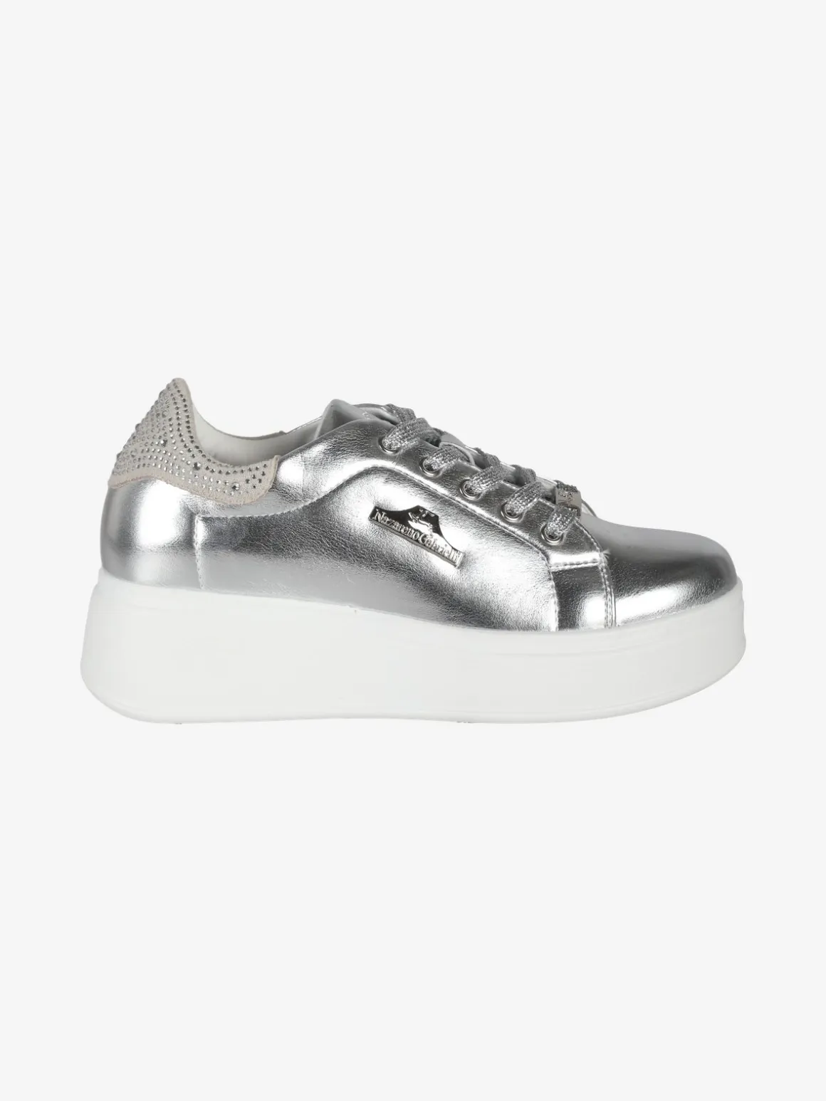 Nazareno Gabrielli Sneakers donna effetto metalizzato con zeppa