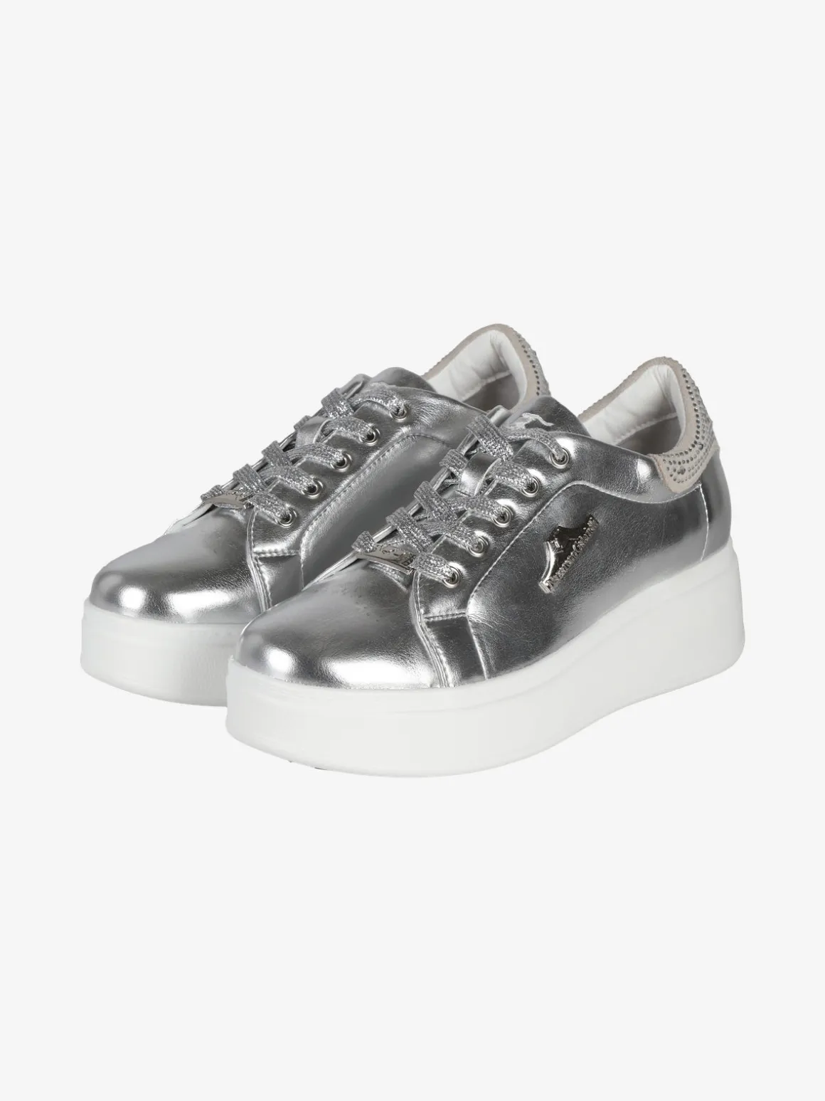 Nazareno Gabrielli Sneakers donna effetto metalizzato con zeppa