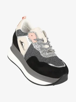 Nazareno Gabrielli Sneakers donna bicolor con strass