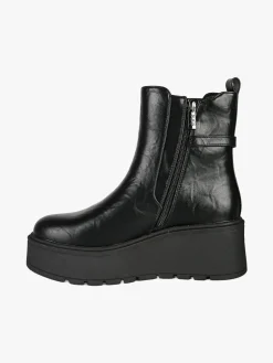 Nazareno Gabrielli Stivaletti donna con zeppa platform e zip - nero