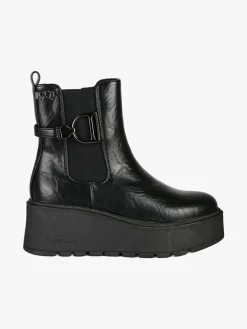 Nazareno Gabrielli Stivaletti donna con zeppa platform e zip - nero
