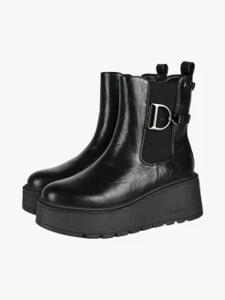 Nazareno Gabrielli Stivaletti donna con zeppa platform e zip - nero