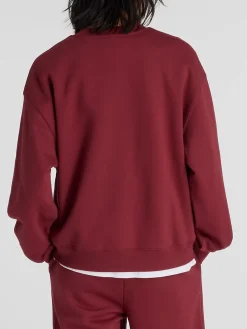 New Balance SPORT ESSENTIALS LOGO CREW Felpa girocollo da donna - bordeaux