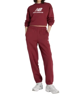 New Balance SPORT ESSENTIALS LOGO CREW Felpa girocollo da donna - bordeaux