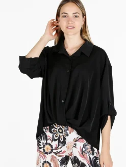New Collection Camicia donna oversize con spalle cadenti