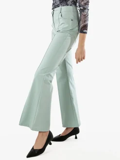 New Gj Pantaloni donna a zampa con cucitura centrale - acqua marina