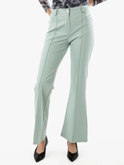 New Gj Pantaloni donna a zampa con cucitura centrale - acqua marina