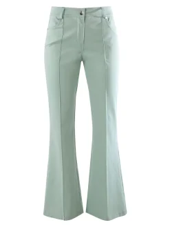 New Gj Pantaloni donna a zampa con cucitura centrale - acqua marina