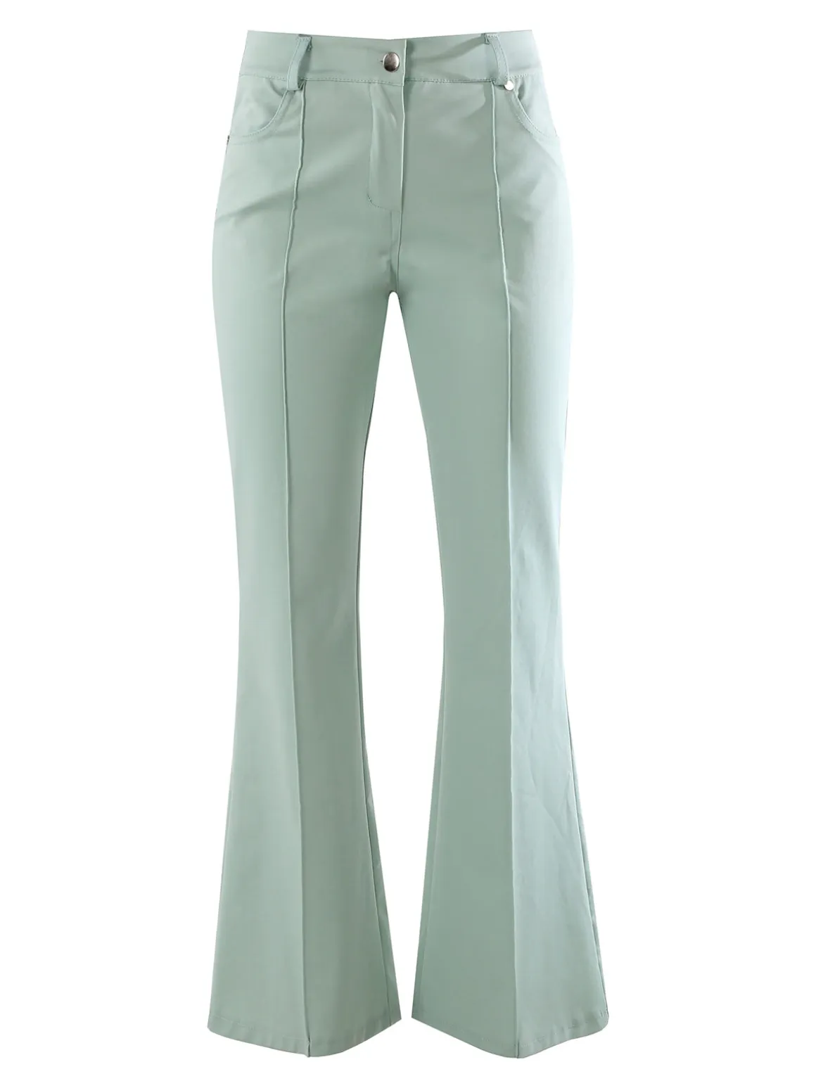 New Gj Pantaloni donna a zampa con cucitura centrale - acqua marina