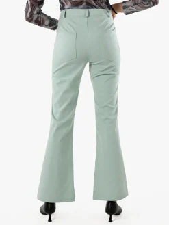 New Gj Pantaloni donna a zampa con cucitura centrale - acqua marina