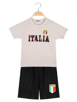 New Kids Completo corto da bambino Italia con t-shirt e bermuda