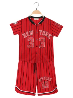 New Kids Completo da bambino sportivo con camicia e bermuda con coulisse