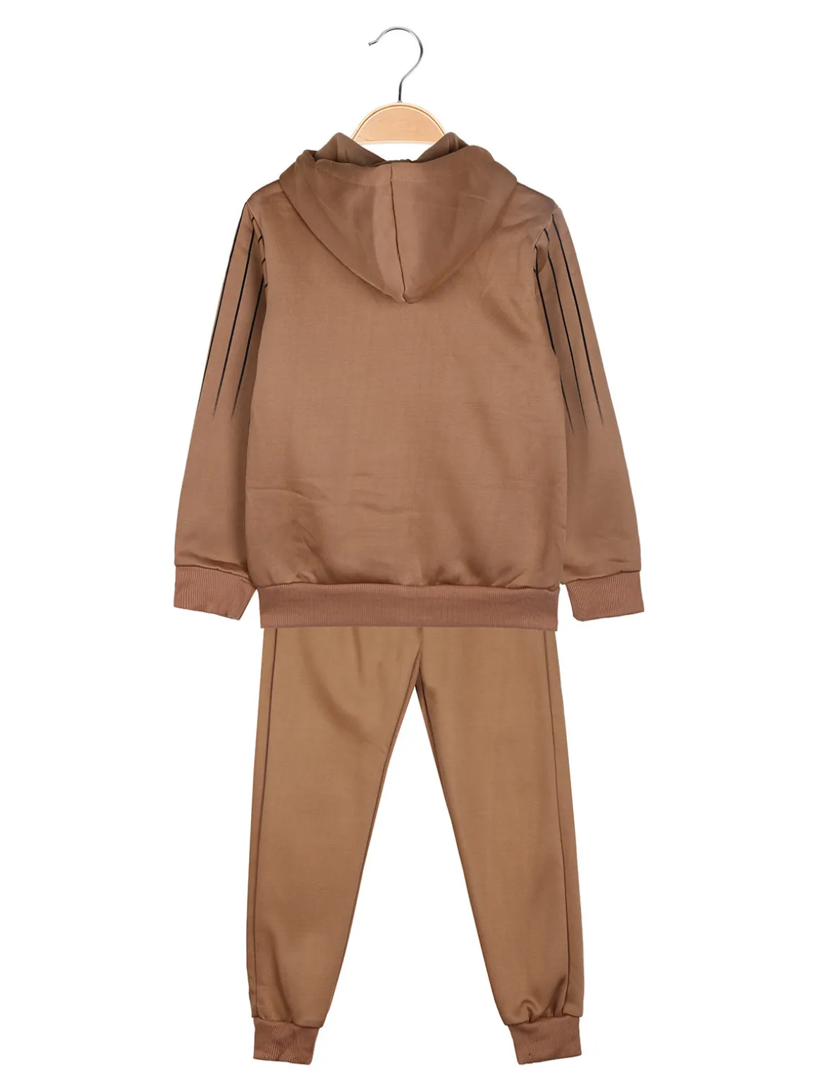 New Kids Completo tuta 2 pezzi da bambino con cappuccio - cammello