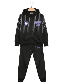 New Kids Completo tuta 2 pezzi da bambino con cappuccio - nero