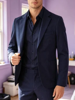 New Marshll Blazer uomo in cotone tinta unita