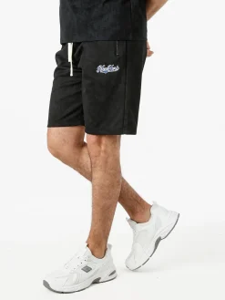 New Mentality Bermuda da uomo con coulisse e tasche frontali con zip - nero