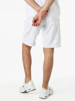 New Mentality Bermuda da uomo con coulisse e tasche frontali con zip - bianco