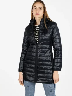 Non Solo Moda Giubbotto donna lungo modello 100grammi con cappuccio