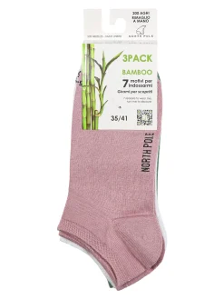 North Pole Confezione da 3 paia di calze sneakers da donna in bamboo