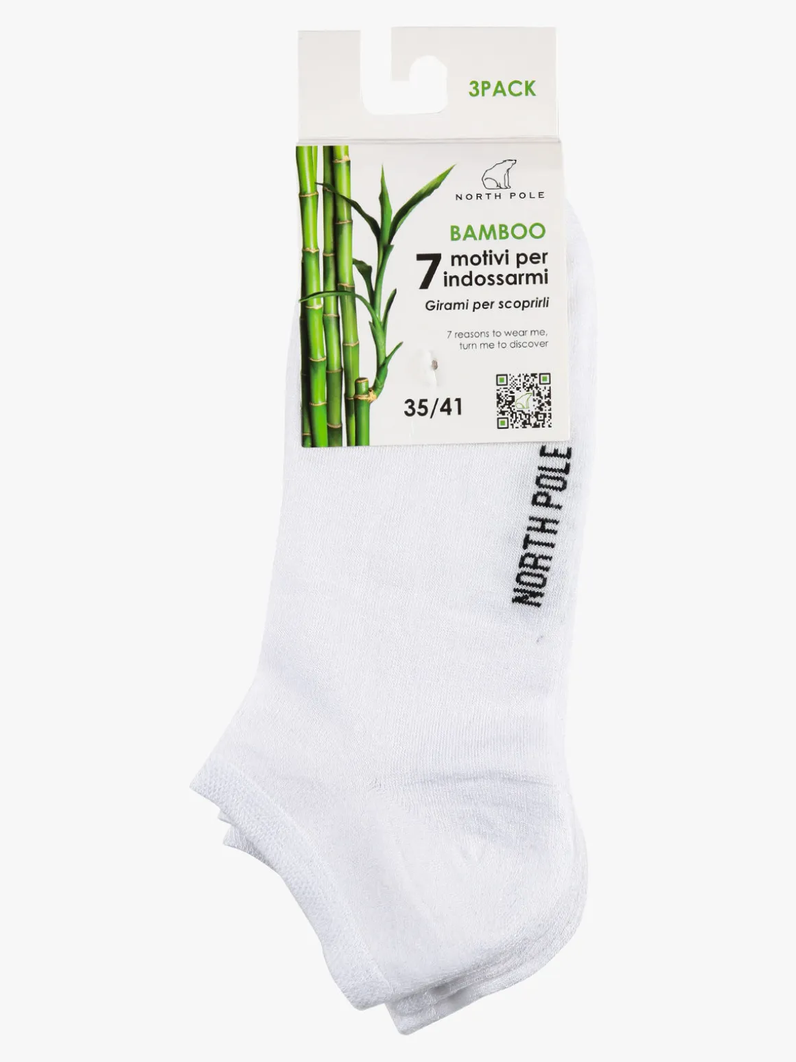 North Pole Confezione da 3 paia di calze sneakers da donna in bamboo