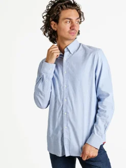 Norway Camicia da uomo in cotone a maniche lunghe - azzurro