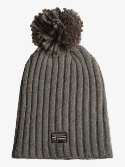Norway Cappello donna in maglia con pompon - fango