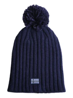 Norway Cappello donna in maglia con pompon - blu