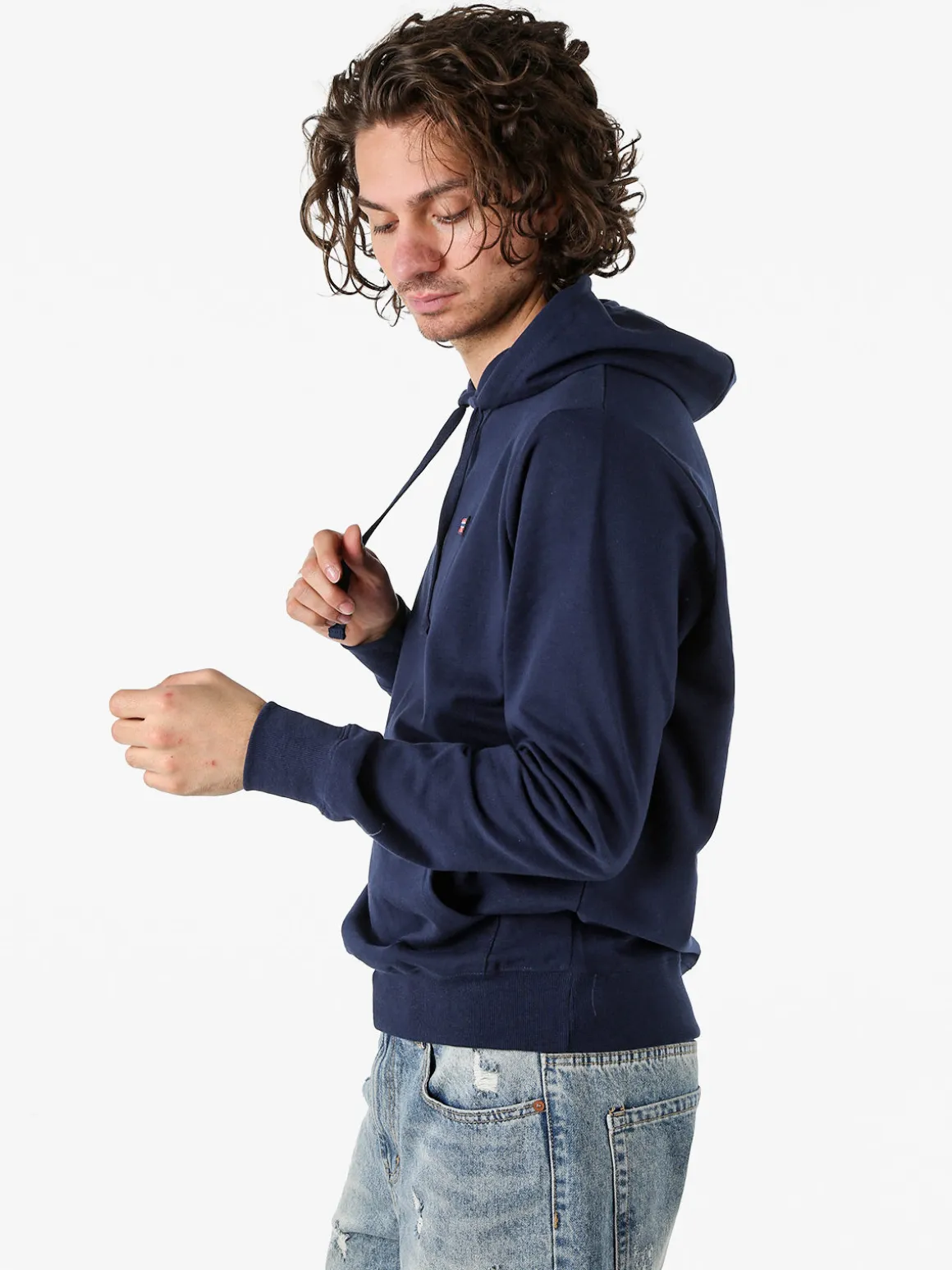 Norway Felpa da uomo con cappuccio in misto cotone - blu scuro