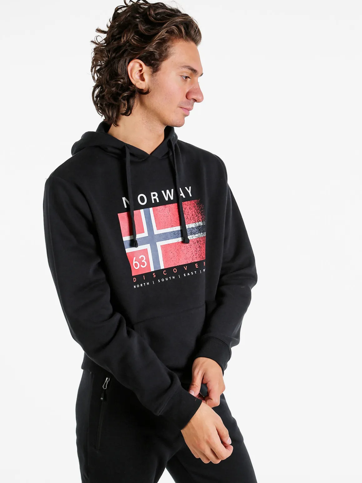 Norway Felpa da uomo con cappuccio - nero