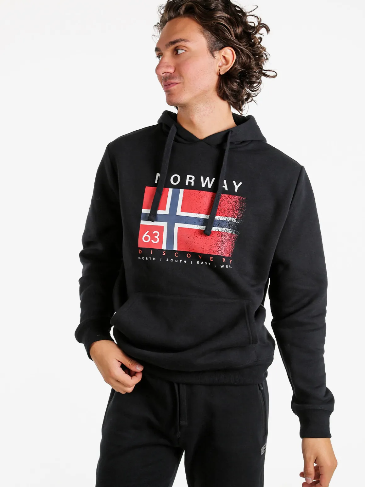 Norway Felpa da uomo con cappuccio - nero