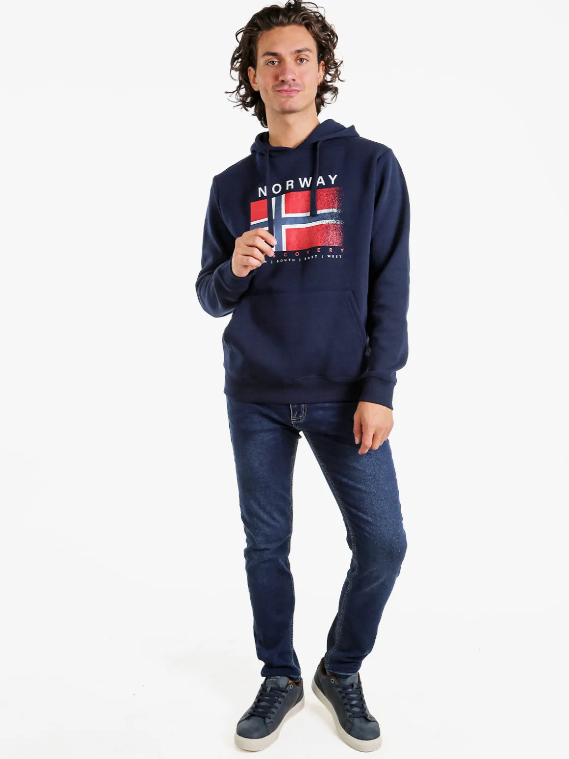 Norway Felpa da uomo con cappuccio - blu scuro