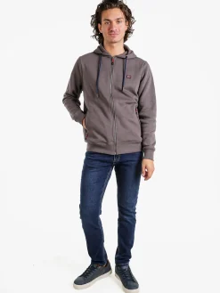 Norway Felpa da uomo con cappuccio e zip - taupe