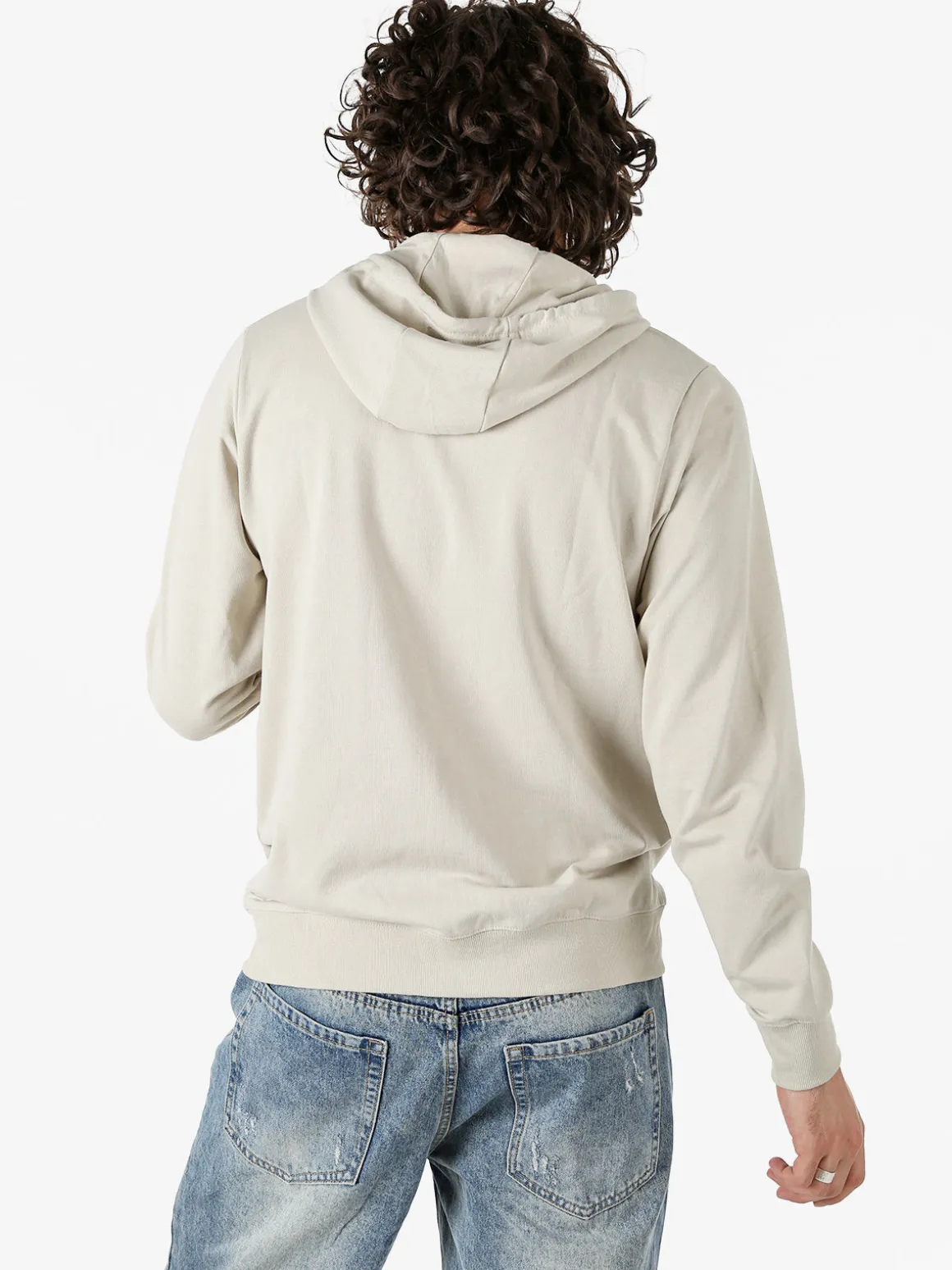 Norway Felpa da uomo full zip con cappuccio - beige