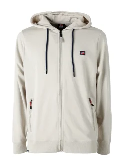 Norway Felpa da uomo full zip con cappuccio - beige