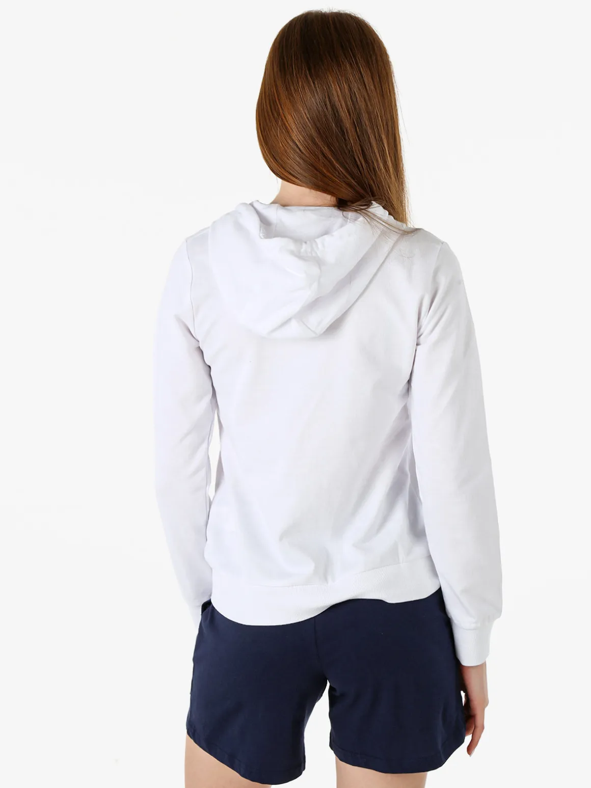 Norway Felpa donna full zip con cappuccio - bianco
