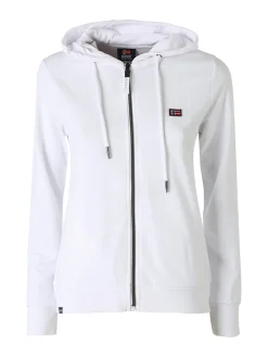 Norway Felpa donna full zip con cappuccio - bianco
