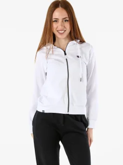 Norway Felpa donna full zip con cappuccio - bianco