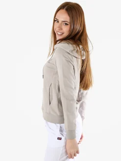 Norway Felpa donna full zip con cappuccio - sabbia