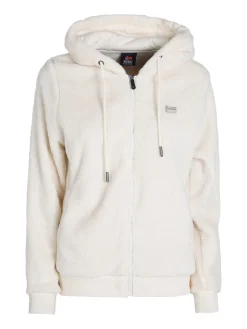 Norway Felpa donna invernale con cappuccio e zip - panna