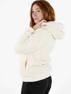 Norway Felpa donna invernale con cappuccio e zip - panna