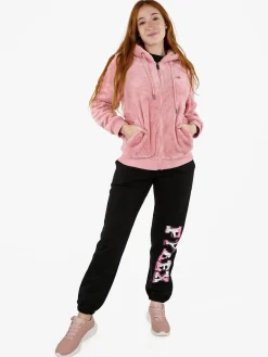 Norway Felpa donna invernale con cappuccio e zip - rosa